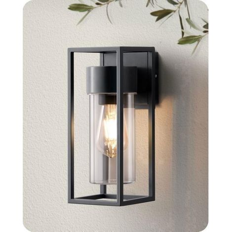 EDISHINE Applique Murale Intérieure et Extérieure, E27, IP44, Sans Ampoule, pour Mur Extérieur, Terrasse, Porte d’Entrée et Balcon (1/5)