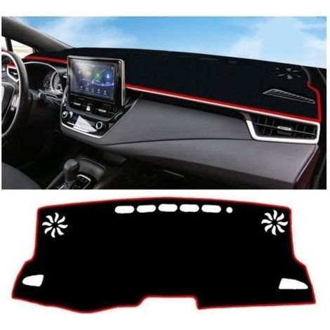 pair Tapis de tableau de bord intérieur rouge, protection solaire pour Toyota Corolla 2019 2020 Black (1/4)