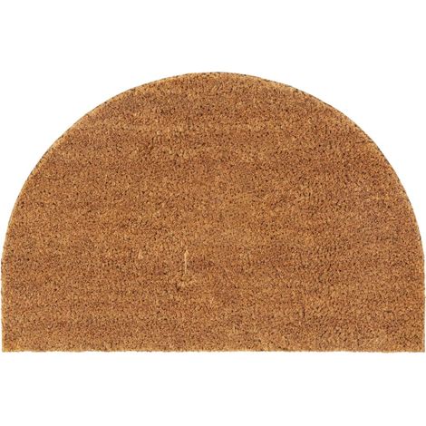 Tapis de porte-Paillasson naturel demi-rond 40x60cm fibre de coco touffeté 392315 (1/5)