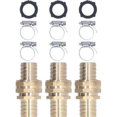 3 Pièces Raccord de Réparation pour Tuyau d'Arrosage 3/4in, Filetage Mâle et Femelle, Adapté aux Tuyaux 3/4in ou 5/8in (1/5)