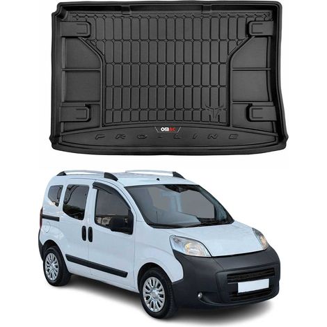 Tapis de Coffre 3D TPE Premium Compatible avec Peugeot Bipper Tepee 2008-2014 Bac de Protection de Coffre Intérieur antidérapant Revêtement de Coffre Bords Hauts pour Voiture Noir (1/5)