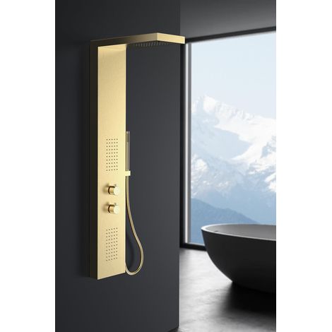 Marwell Essenza - Rubinetto per doccia, 125 x 20 cm, colore: oro (1/5)