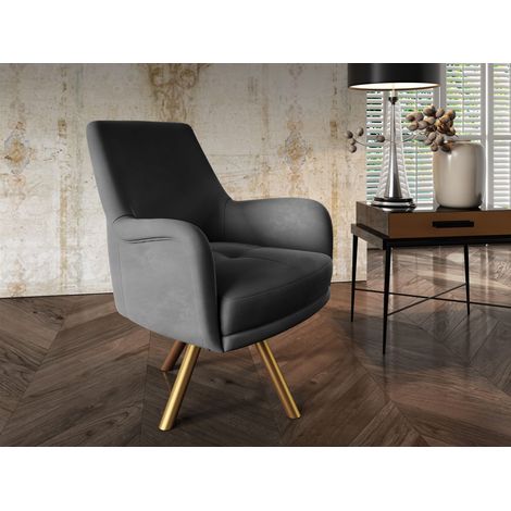 Sessel Drehsessel VALERIE in Stoff Stoff Elisa Velvet Anthrazit (1/5)