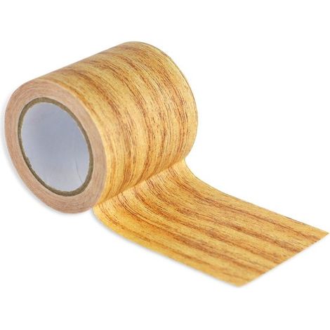 Nastro di riparazione, nastro effetto legno, nastro per bordi di carta da parati autoadesivo in PE, nastro per bordi impiallacciati, nastro per bordi di mobili, per mobili, effetto legno realistico W (1/5)