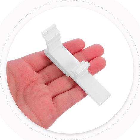 colors: White. Material: POM. 8 replacement clips for vertical blinds, suitable for curtains in case of power failure (POM). (1/5)