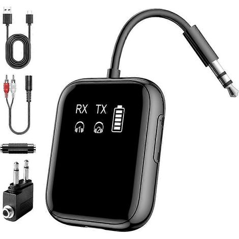 Émetteur-récepteur Bluetooth 5.4, pour jeux, TV, PC et salle de sport, mode double 2 en 1 pour 2 appareils, audio HD adaptatif AptX (1/5)