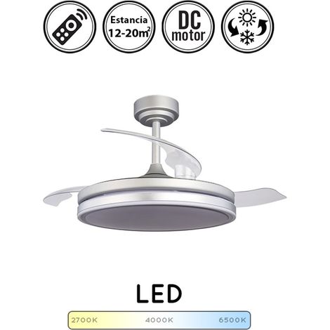 Ventilador de techo con luz silencioso DC con mando Moss gris 106 cm invierno-verano color luz regulable (1/5)