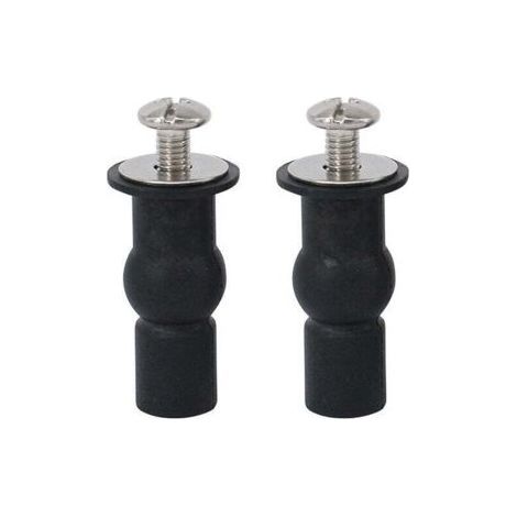 Lot de 2 Vis pour Siège de Toilette, Charnières avec Écrous en Caoutchouc, Fixation Universelle WC, Raccords Expansibles Sans Percage (1/5)