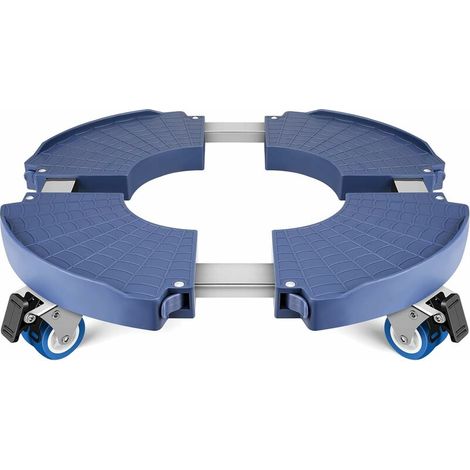 Support plante à roulettes réglable 40-58 cm, plateau roulant pour pot de fleur, parasol, capacité 150 kg, intérieur/extérieur – DELKEVIC