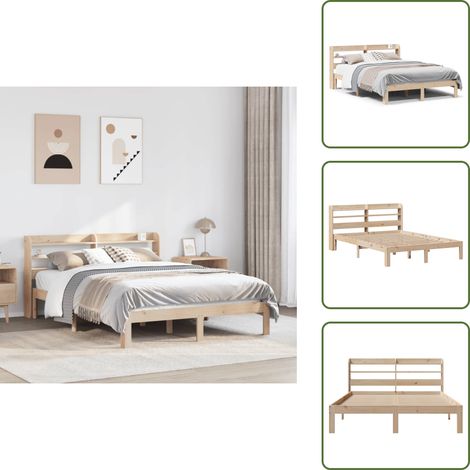 Bettgestell mit Kopfteil ohne Matratze 160x200 cm - Bettgestell - Bettgestelle - Bettrahmen - Bett