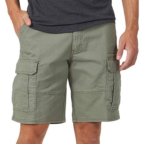 Short cargo homme multipoches, coupe fine, couleur unie, facile à assortir - L - Vert (1/5)