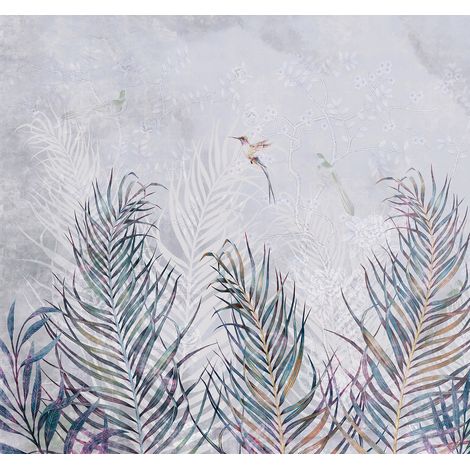 Papier peint panoramique - Feuilles tropicales - 130 cm x 121 cm (1/2)