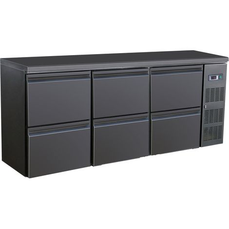 Arrière bar réfrigérée noir 6 tiroirs - Combisteel (1/3)