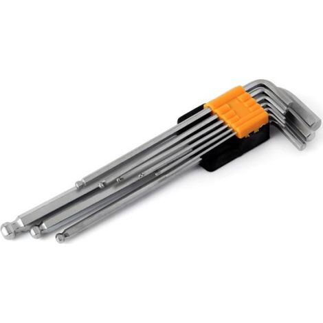 Clé Allen - Longueur 230 mm - Jeu de 9 Pièces - Acier - Pour Assemblage Meubles et Réparation Équipements
