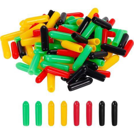 100pcs Caoutchouc Fin Capuchons Housse Assortiment PVC 3mm (1/5)