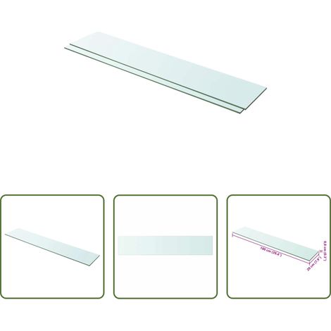 Wandregal - Regalböden 2 Stk. Glas Transparent 100x20 cm (1/5)