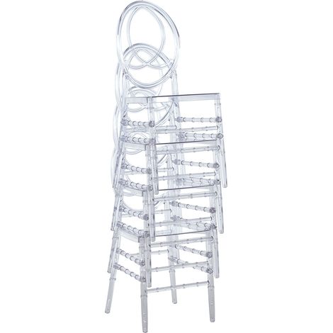 GagaChaise de mariage, chaise de salle à manger, lot de 4, siège en plastique (1/5)