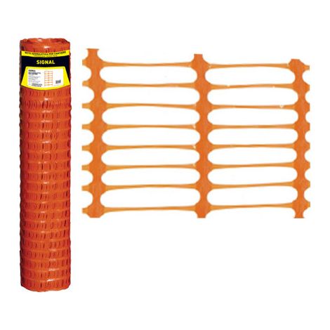 Réseau de signalisation de chantier orange 50m H100cm maille 140x40mm – Signal – utilisation pour délimitation des zones de travail – Brixo