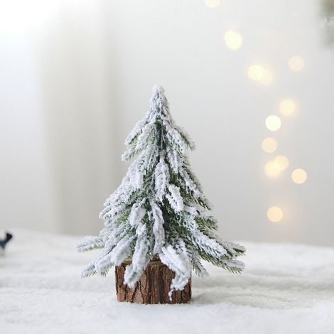Arbre De Noël Miniature - Décoration De Bureau Festive Avec Neige Tombante - Pour Intérieur Maison Et Bureau - 1 Pièce (1/5)