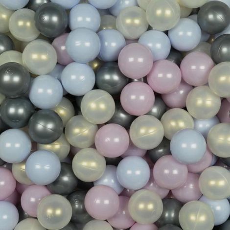Balles De Piscine Sèches - 100 Pièces - Rose Clair Bleu Clair Irisé Argent - Pour Jeux Aquatiques Et Trampoline (1/3)