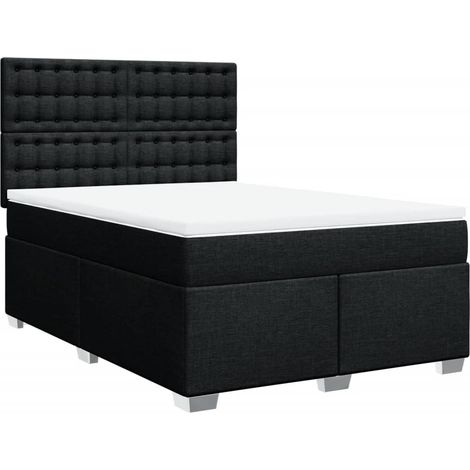 Maison Exclusive - Boxspringbett mit Matratze Schwarz 160x200 cm (1/5)