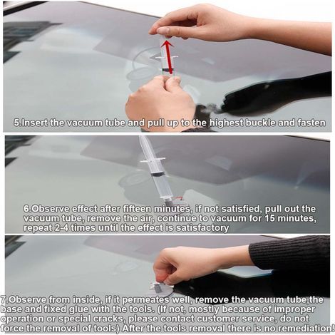 Kit de réparation de pare-brise de voiture à faire soi-même : ensemble d'outils pour réparer les fissures en étoile, en demi-lune ou les fissures combinées.