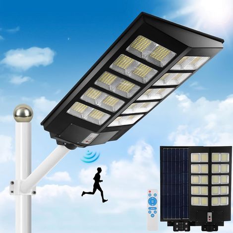 Trade Shop - Solar-LED-Straßenlaterne 6500K 800LED Infrarot-Bewegungsmelder Wasserdicht IP67 - (1/4)