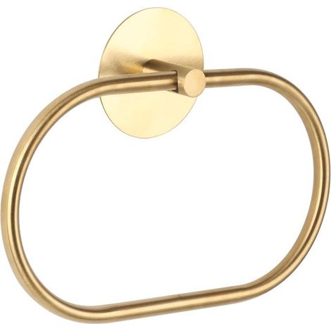 portasciugamani ovali, anelli portasciugamani autoadesivi per bagno, da parete, in acciaio inox SUS 304 (oro, nero) (1/5)