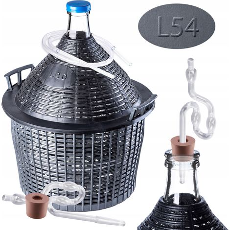 KADAX Glasballon-Set, Gärballon mit Kunststoffkorb und Gärzubehör, Gummi-stopfen, Gärröhrchen, schma