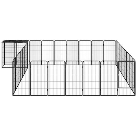 Maison Exclusive - Jaula perros 34 paneles acero recubierto polvo (1/5)