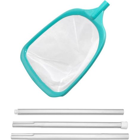 Filet D'Écumoire de Piscine avec Poteau - Râteau à Feuilles pour Spa, Bassin et Spa avec Ultra Fine Profonde pour Piscines pour Enfants (1/5)