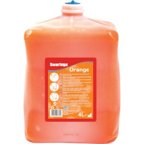 Finish – Crème nettoyante pour mains 4 L – Efficace contre graisses et huiles – Cartouche rétractable – Parfum orange