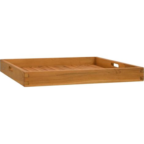 Plateau de service 60x60 cm Bois de teck massif (1/5)
