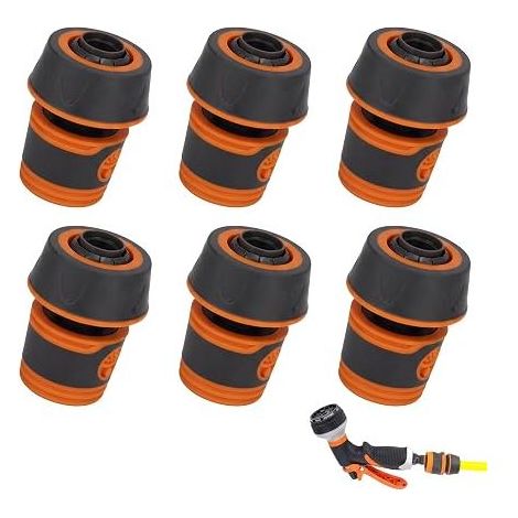 3/4 Inch Garden Hose Connector, Quick Connect with Rubber Coating, Repair and Extension for Garden Watering, Irrigation and Car Washing (1/5)