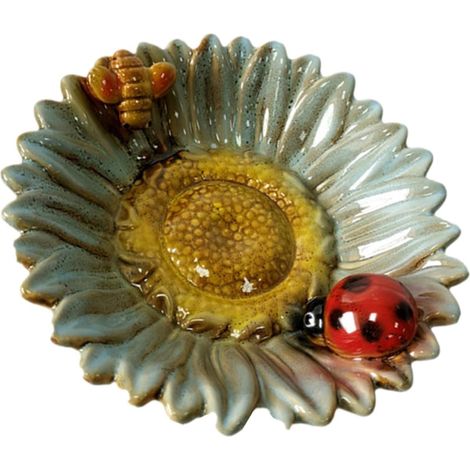 Porte-savon en céramique bleu-vert créatif avec motif tournesol, et l'hôtel
