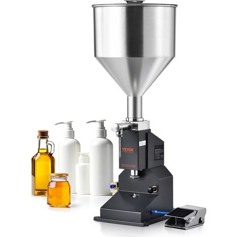 Machine de Remplissage Pneumatique 5-50 mL Remplisseuse Inox 304 Trémie 10 L avec Pédale Liquides Pâteux A02 (1/5)