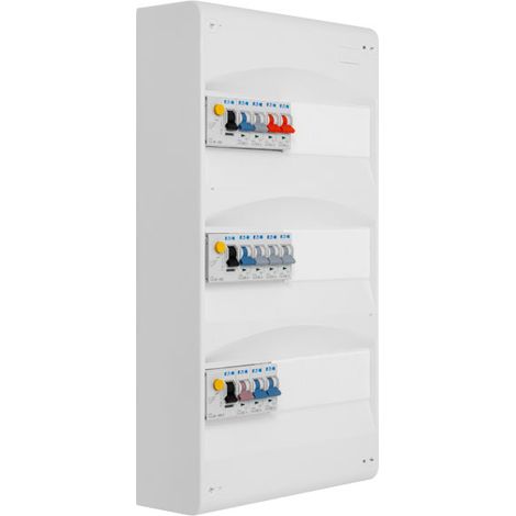 EATON Tableau 3 rangées pré-équipé 3 inter. diff. 40A + 11 disjoncteurs (1/4)