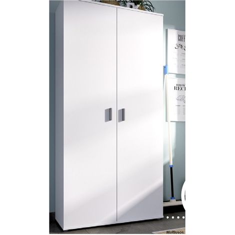 Armoire avec 2 portes coloris blanc - H 190 x L 78 x P 35 cm -PEGANE-