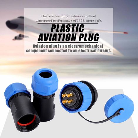 Connecteur de câble en ligne SP21 IP68 4 broches étanche en plastique pour aviation (4 broches) (1/5)