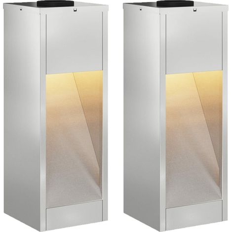 Solar Led Pathway Light 2 pcs Silver Galvanized vidaXL