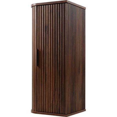 Mobile bagno sospeso, rovere noce, 35,5 x 79 x 31,5 cm (1/5)