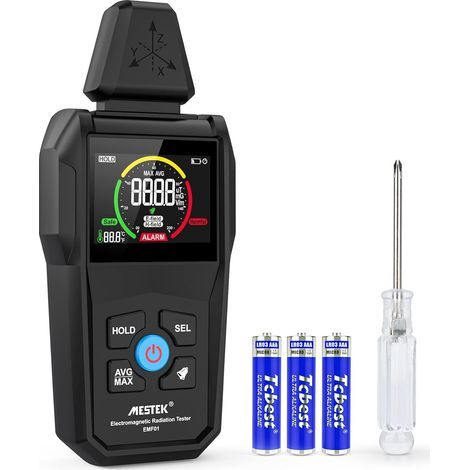 Détecteur EMF,Rayonnement Onde Electromagnétique de Compteur EMF Numérique avec écran LCD pour le Bureau à Domicile et Ghostbusting (1/5)