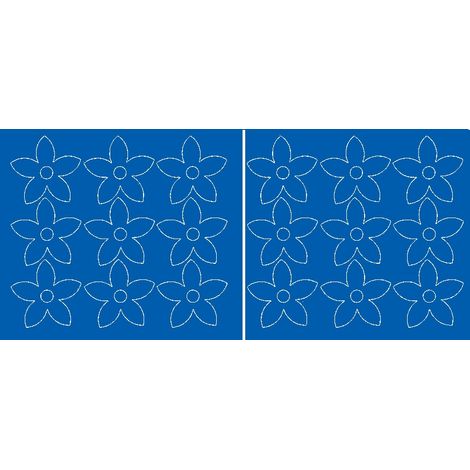 Wandaufkleber Blumen, 18 Stück, blau glänzend