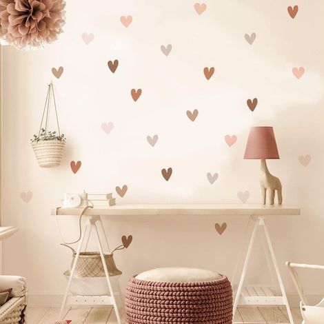 Boho-Herz-Wandtattoos für Kinder, selbstklebend, wasserfest, ideal für Mädchenzimmer, Schlafzimmer/Wohnzimmer (1/5)