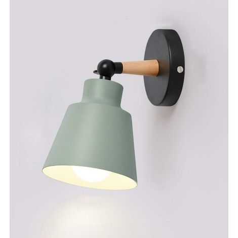 Creative Wall Lamp Modern Wall Sconce Simple Wall Sconce E27 Base Nordic Art Deco Style for Bedroom, Living Room, Children's Room, Restaurant, Corridor, Staircase, Green (1/3)