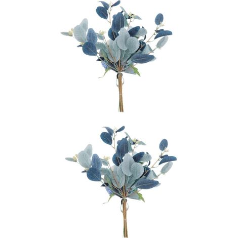 2pièces Bouquet De Fleurs Artificielles Réalistes avec Éucalyptus Et Chrysanthème pour Décoration De Maison Bureau Et Événements Arrangement Floral Naturel Et Élégant (1/5)