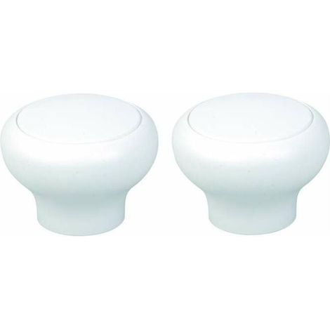 2x Bouton de meuble plastique diamètre extérieur 45mm hauteur 33mm Porte Poignée Commode Etagère Cuisine Salle de bain Chambre Enfant Fille Garçon Armoire, blanc (1/3)