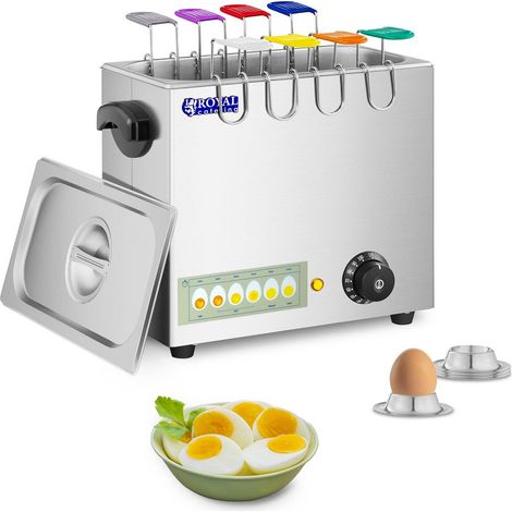 Royal Catering – Cuiseur à œufs professionnel 2600 W – 8 œufs – Thermostat intégré – Acier inoxydable – 30 à 110 °C