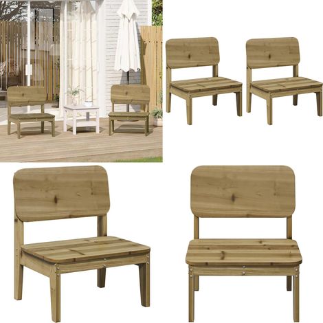 vidaXL Chaises de jardin lot de 2 cire marron 60x52,5x72 cm (1/5)