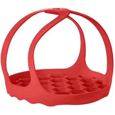 royaluxe - Élingue pour autocuiseur, Bride en Silicone pour ustensiles de Cuisson pour Casserole instantanée 3 pte, Cuiseur Multifonction Anti-brûlure Support de Cuisson à la Vapeur (Rouge), (1/5)